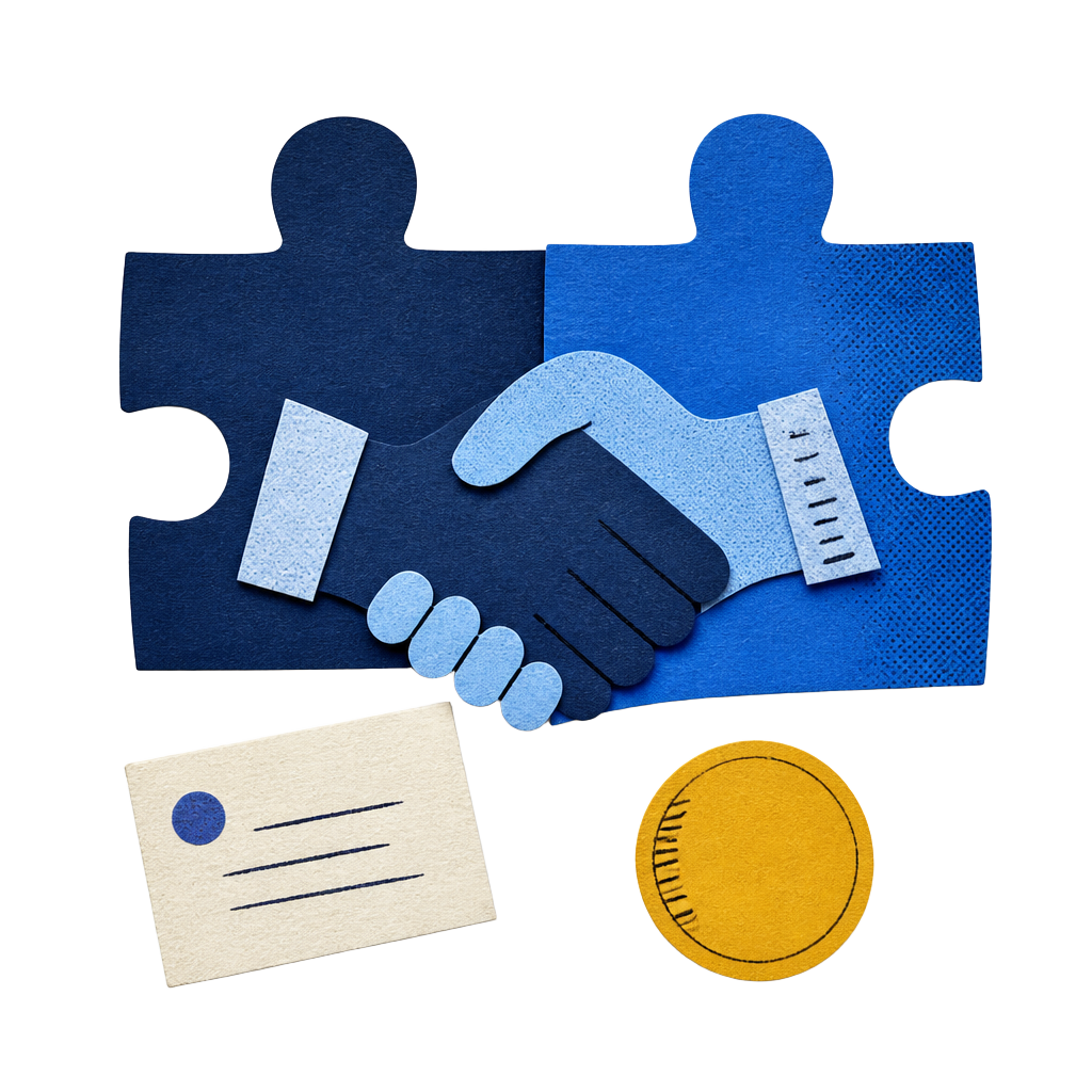 Community Partners — Financial Futures paper collage illustration